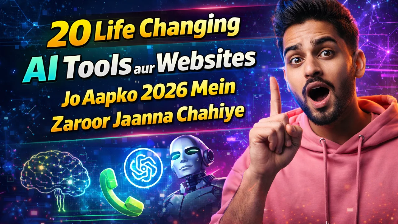 20 Life Changing AI Tools aur Websites Jo Aapko 2026 Mein Zaroor Jaanna Chahiye