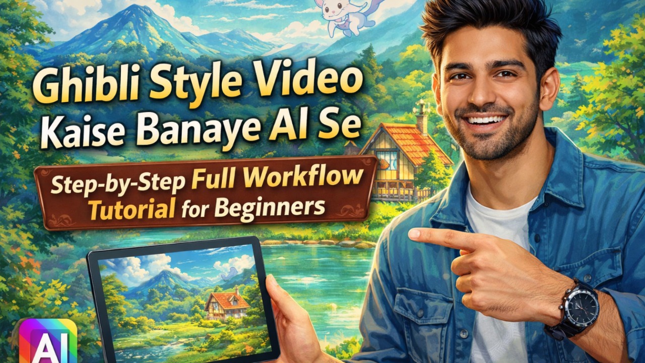 Ghibli Style Video Kaise Banaye AI Se | Step-by-Step Full Workflow Tutorial for Beginners