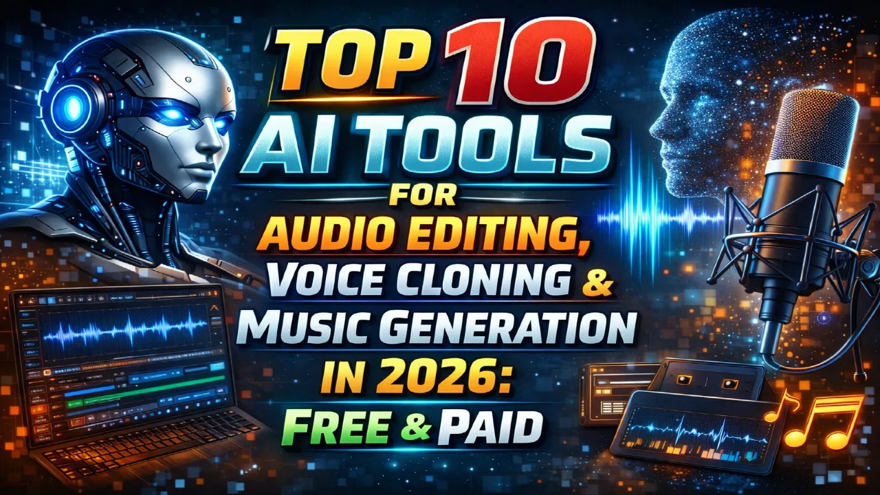 Top 10 AI Tools for Audio Editing, Voice Cloning aur Music Generation in 2026: Free & Paid