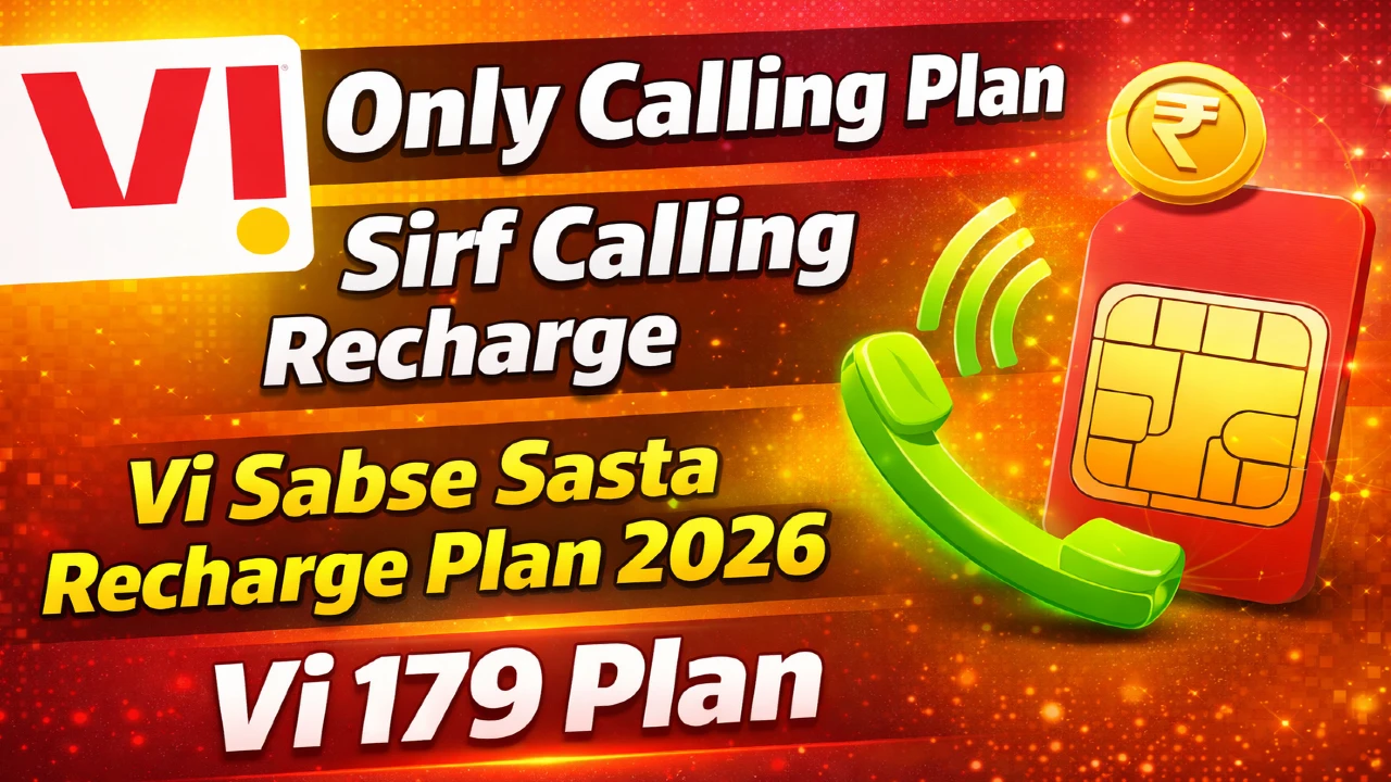 Vi Only Calling Plan | Sirf Calling Recharge | Vi Sabse Sasta Recharge Plan 2026 | Vi 179 Plan