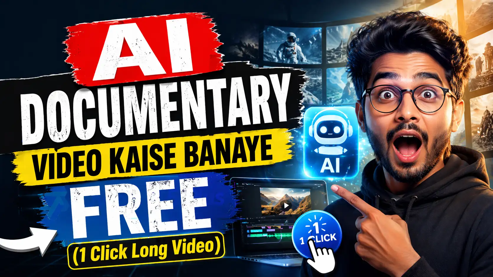 AI Documentary Video Kaise Banaye FREE (1 Click Long Video)